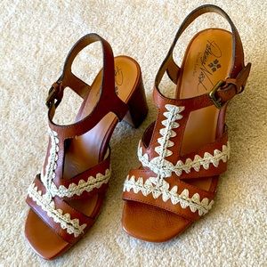 Patricia Nash Larnaka crochet leather heeled sandal